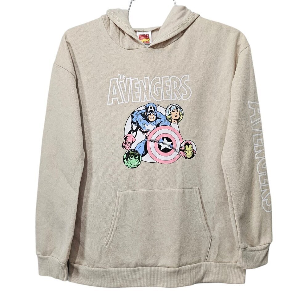 Marvel Comics The Avengers Kids New Beige Graphic Unisex Hoodie Shirt